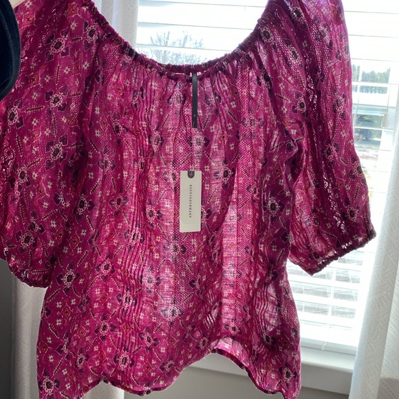 ANTHROPOLOGIE pink patterned blouse - Picture 8 of 8